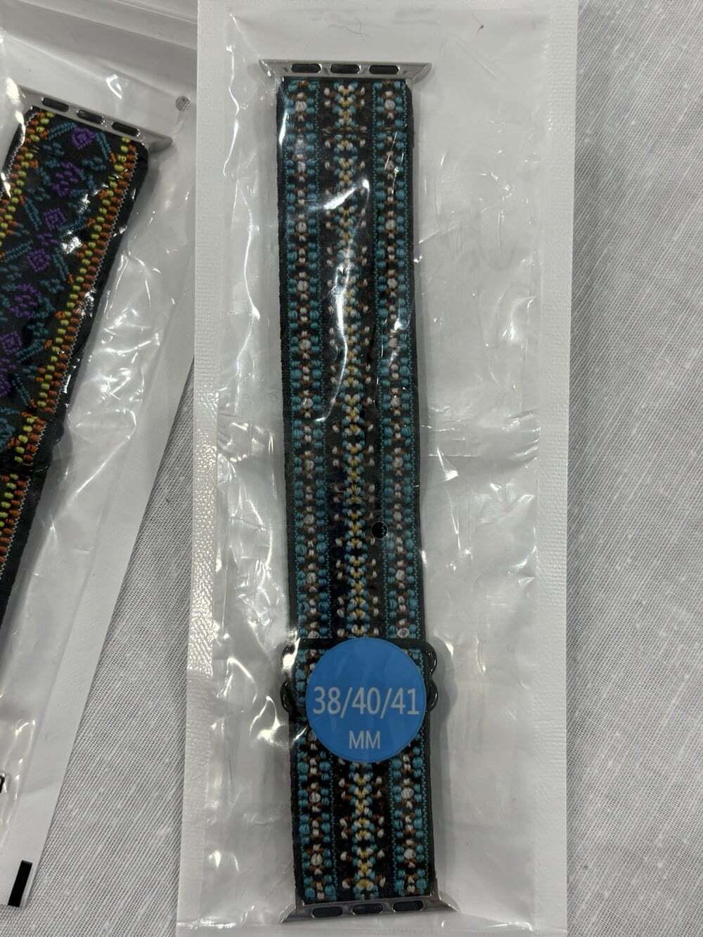 Watch Bands For Apple Watch Elastic Adjustable Blue Black Multicolored 38-40MM - Picture 3 of 6
